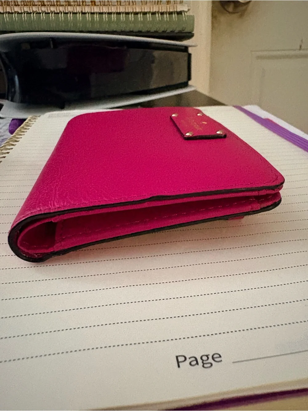 kate spade New York Magenta Leather Zip-Around Wallet